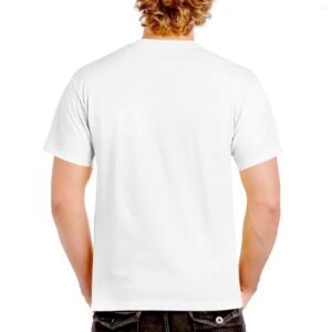 Men's White T-Shirt with Colorful Krishna Graphic, 100% Polyster