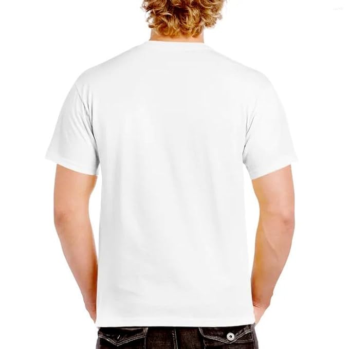 Men's White T-Shirt with Colorful Krishna Graphic, 100% Polyster