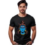 Generic Shiv Ji Graphic Printed Black T-Shirt for Men